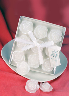 Bougie de cire gaufrée Ivoire fleur des faveurs de mariage