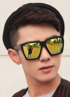 Chic lunettes des hommes or bleues multicolore mode