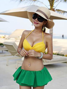 Joli maillot de bain jupette Halter maillot de bain pour femmes