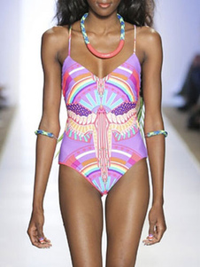 Maillot de bain 1 piece bohémien géométrique pour femme