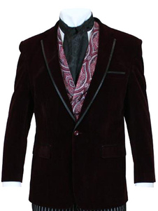 Costume rétro noir en velours côtelé