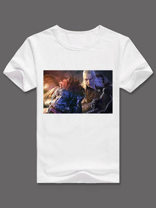 Le Witcher Anime imprimé Chic synthétique T-Shirt blanc