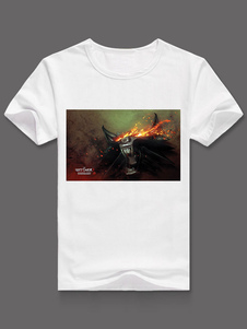 Le Witcher Cartoon synthétique Trendy T-Shirt blanc