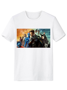 X-hommes blancs Anime Print tendance synthétique T-Shirt