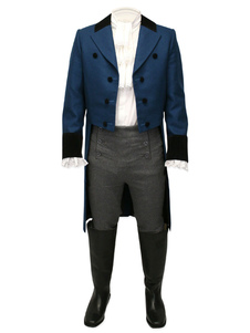 Costume rétro gris synthétique