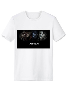 X-hommes blancs Anime Trendy impression T-Shirt synthétique