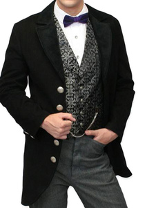 Costume rétro noir synthétique