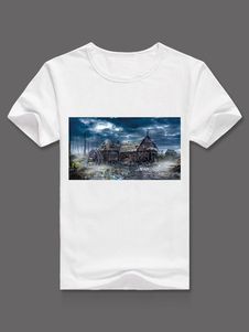 Le Witcher synthétiques dernier cri Anime T-Shirt blanc