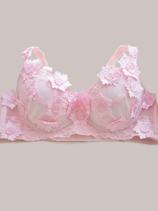 Soutien-gorge rose et culotte avec velours coton pour femmes