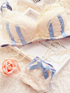 Soutien-gorge en coton velours bicolore avec bandes de dentelle pour femmes