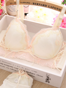 Soutien-gorge en coton blanc rayonne avec arcs pour femmes