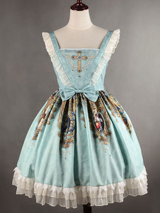 Robe lolita synthétique impression avec noeud