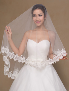 Voile voile à coude 1 couche en tulle dentelle plongeant