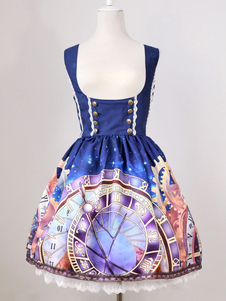 Robe lolita synthétique impression avec noeud