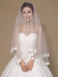 Voile voile à coude 1 couche en tulle dentelle plongeant