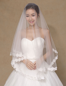 Voile voile à coude 1 couche en tulle dentelle plongeant