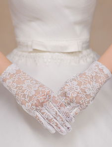 Gants Gants en dentelle ivoire de mariage Longueur de poignet
