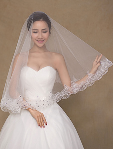 Voile voile à coude 1 couche en tulle dentelle plongeant