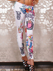 Caleçon pour femmes bohémienblanc multicolore style peinture