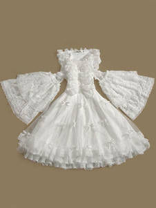 Robe lolita en coton blanche Romantique