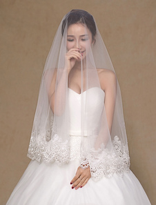 Voile voile à coude 1 couche en tulle dentelle plongeant