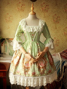 Robe lolita en coton impression avec noeud Jolie