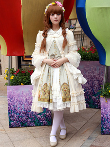 Robe lolita synthétique impression avec noeud