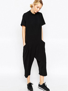 Combinaison féminine noire street style