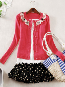 Pastèque impression coton mélange Lolita Cardigan pour femme