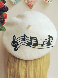 Coiffe lolita blanche en laine