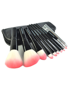 Pinceaux de maquillage noirs en coton