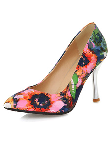 Chaussures à talons aigus en tissu talons couverts