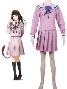 Toussaint Cosplay Costume Multicolore plissée Bow Unifrom tissu