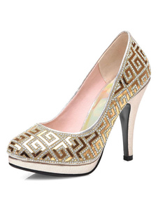 Chaussures plateforme de mariée en cuir poncé à talons aigus