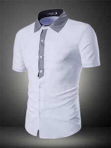 Chemise en coton multicolore manches courtes