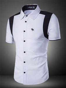 Chemise casual en coton multicolore manches courtes