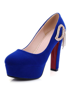 Chaussures plateforme de mariée avec cristal à talons épais