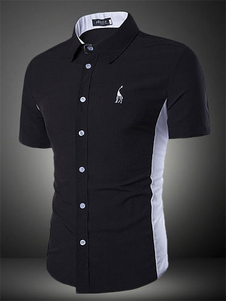 Chemise en coton multicolore manches courtes