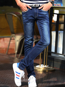 Chic bleu façonnage Denim Jeans pour hommes