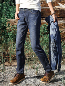 Deep Blue Jeans Skinny de Casual quotidienne pour les hommes