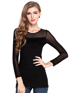 Bretelles noir maille semi Sheer Mini robe