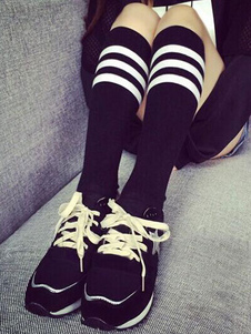 Black Stripes bas de coton pour femmes