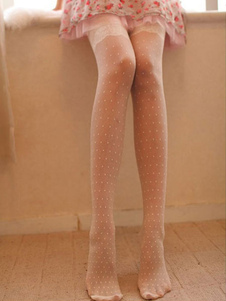 Blanc Lolita synthétique Over-the-Knee Socks