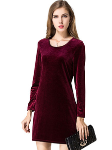 Bourgogne, façonnage flanelle Bodycon Dress