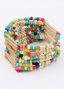 Multicolore perles Bracelet en couches pour femmes