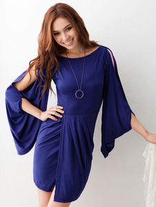 White Cold-Shoulder découpe Spandex Bodycon Dress