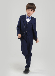 Costume de costume noeud papillon Polyester enfants garçonnet marine sombre