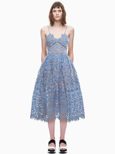 Sangles Chic bleus dentelle robe d'été