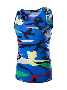 Réservoir de coton imprimé Camouflage multicolore pour hommes