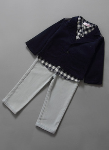 Costume de l'enfant du mélange coton costume du garçon multicolore